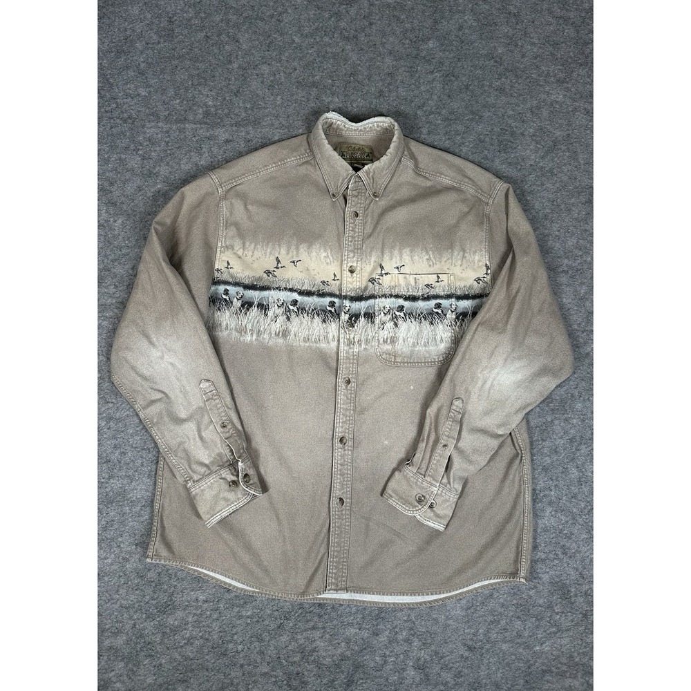 Cabela's Shirt Mens XL Vtg Deerskin Soft Chamois  Button Up